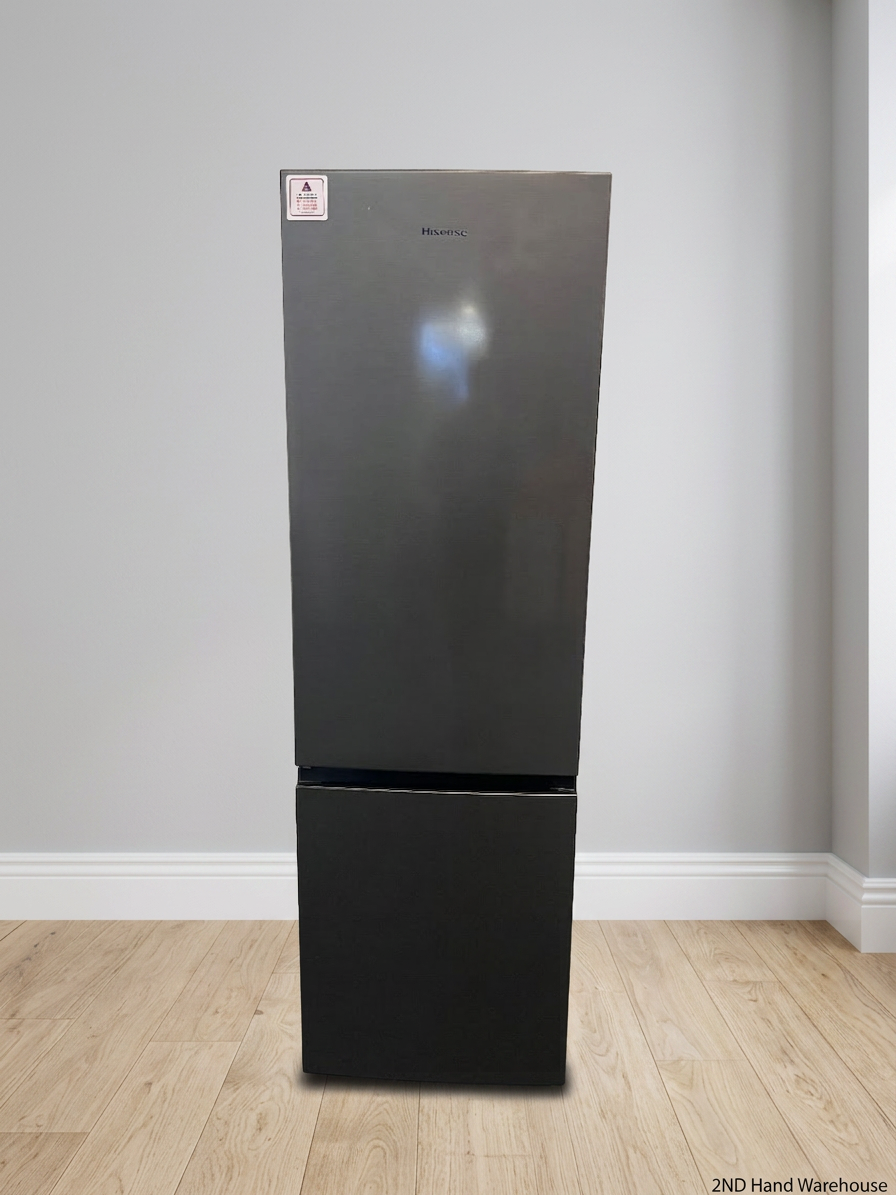 Hisense Metallic Fridge Freezer — Working Well; Fair Exterior Condition