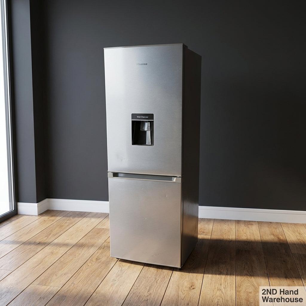 Hisense Silver Fridge Freezer with Water Dispenser - Modern & Efficient - 2ndhandwarehouse.com