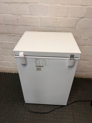 Hisense White Chest Freezer — Working Order with Heavy Exterior Wear