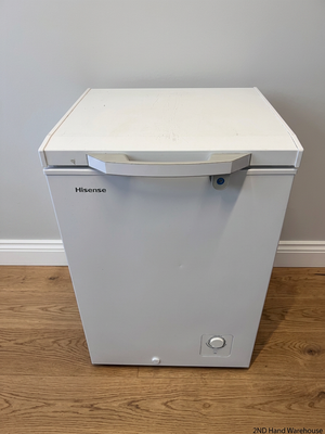 Hisense White Chest Freezer — Working Order with Heavy Exterior Wear
