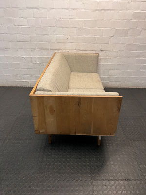 Homewood 2 Seater Couch with Oak Frame — Minor Scuffing on Base