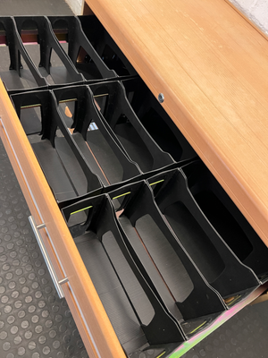 Honey-Toned 3-Drawer Office Organiser with Ribbed Detail - 2ndhandwarehouse.com