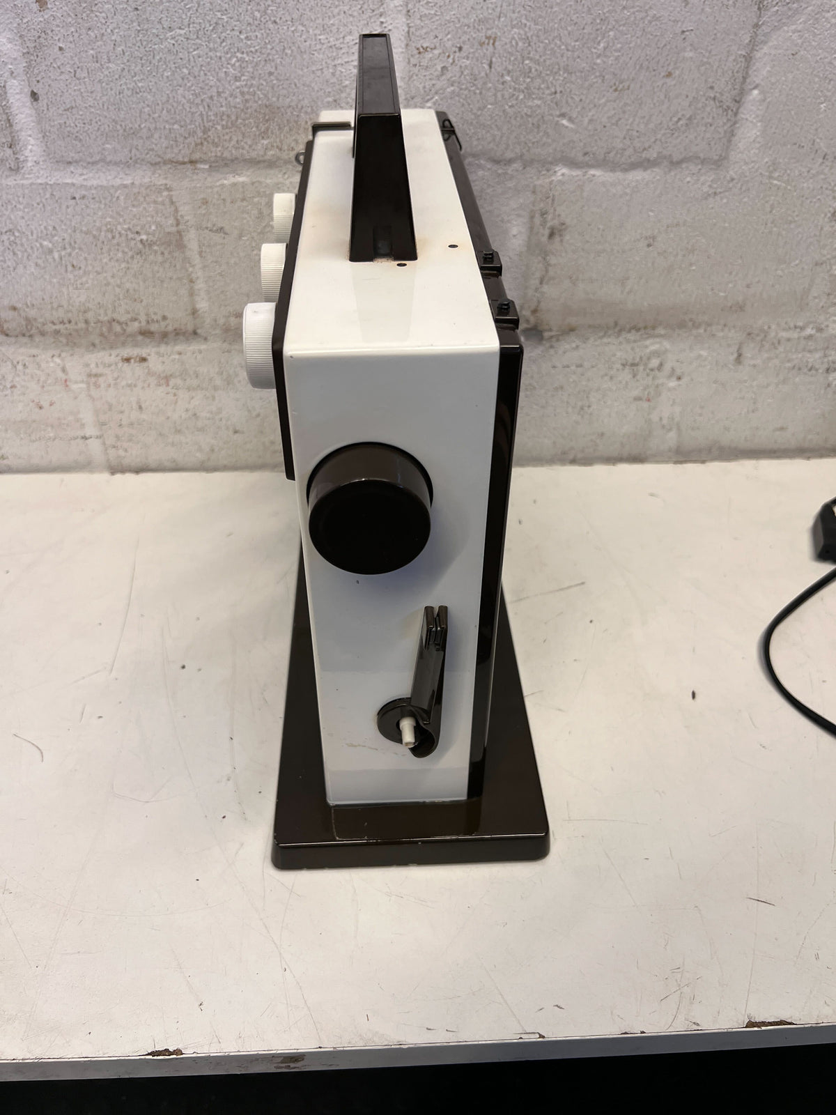 Husqvarna 3610 Vintage Sewing Machine - White and Brown, Minor Scuffs