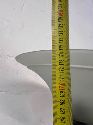 Elegant Black Metal Floor Lamp with Frosted Glass Shade - Shade is cracked - 2ndhandwarehouse.com