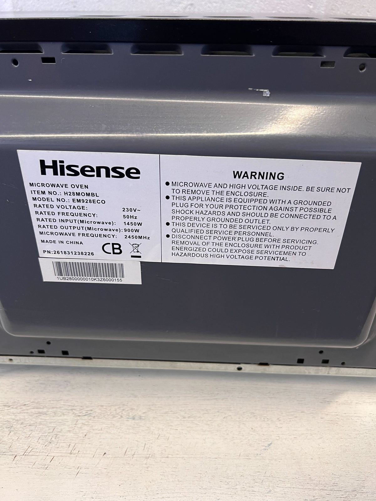 Hisense Black Microwave Oven - Pre-Owned Kitchen Essential