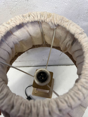 Charming Ruffled Fabric Table Lamp with Wooden Base ✨