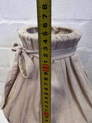 Charming Ruffled Fabric Table Lamp with Wooden Base ✨