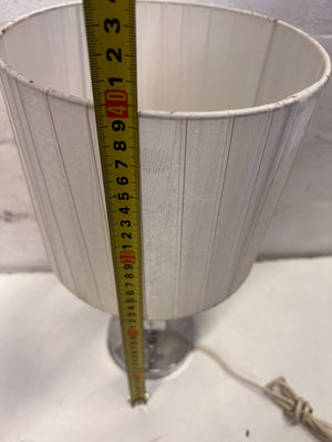 Elegant Acrylic & Chrome Table Lamp with Pleated Shade