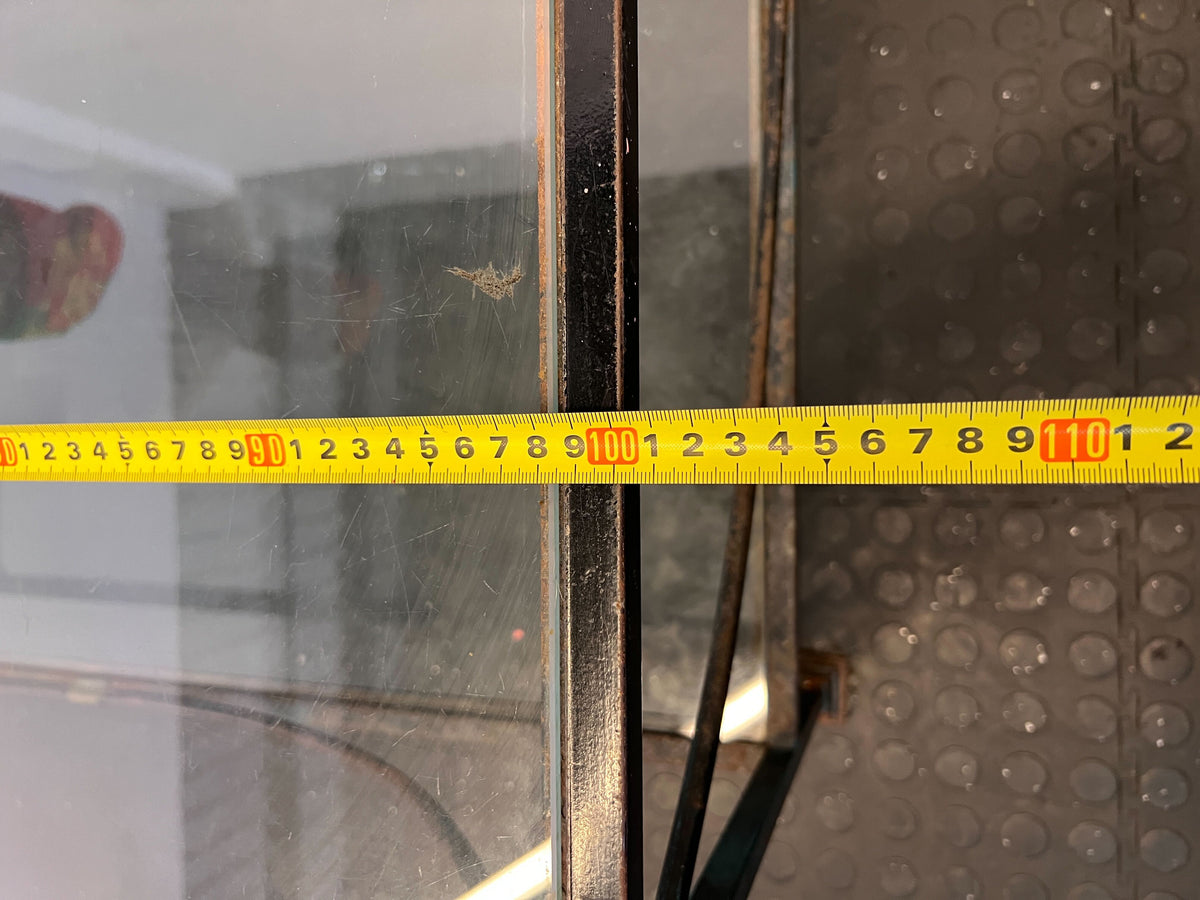 Elegant Glass-Top Coffee Table with Black Metal Frame