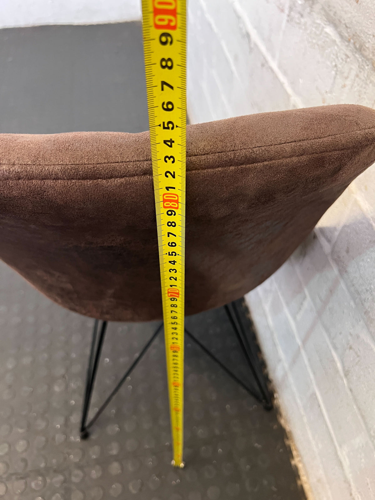 Stylish Brown Upholstered Dining Chair with Metal Legs - Minor Wear - 2ndhandwarehouse.com