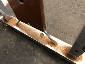 Metal Framed Glass Top Desk (Slight Rust)