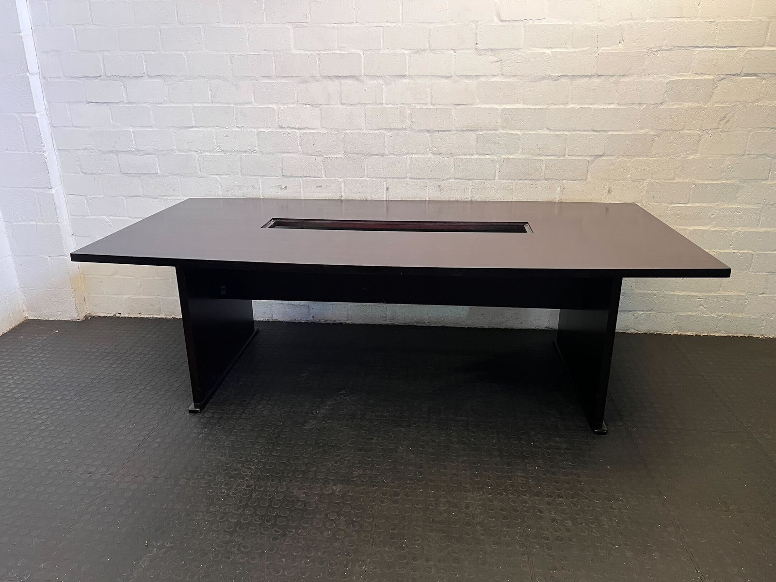Sleek Black Wooden Conference Table with Modern Design - Minor Scratches - REDUCED