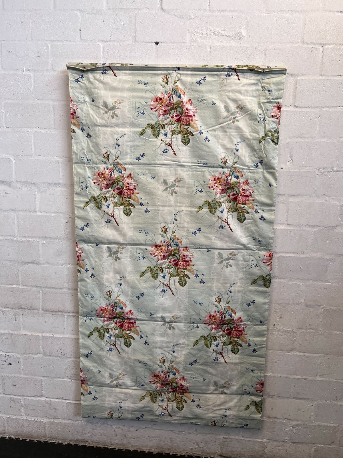 Elegant Vintage Floral Roman Blind - Rose & Blue Motif 170 long x 90cm wide