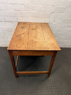 Vintage Wooden Desk with Drawers - Warm Brown Finish, Classic Design