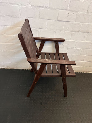 Rustic Brown Wooden Slatted Chair - Stylish and Comfortable