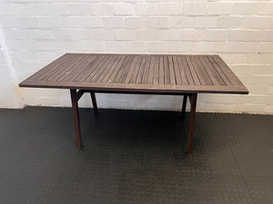 Stylish Dark Brown Wooden Dining Table with Minor Scratches
