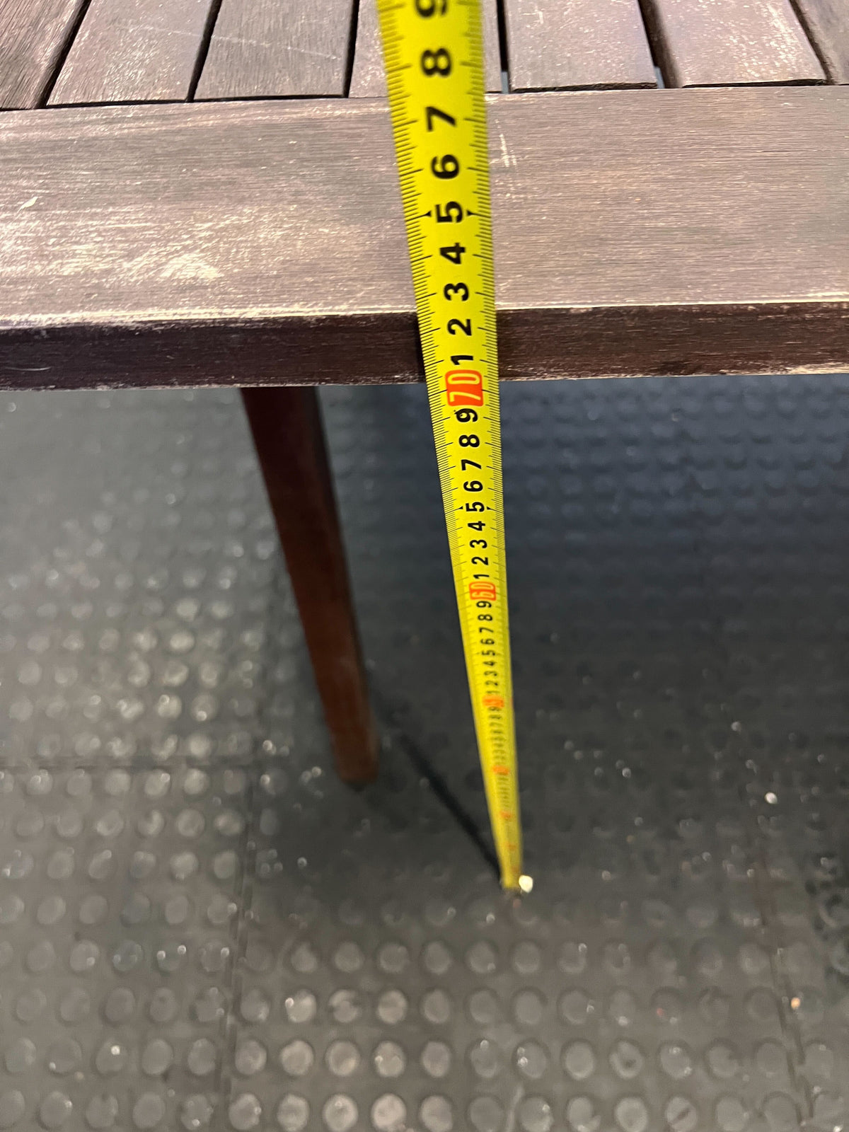 Stylish Dark Brown Wooden Dining Table with Minor Scratches