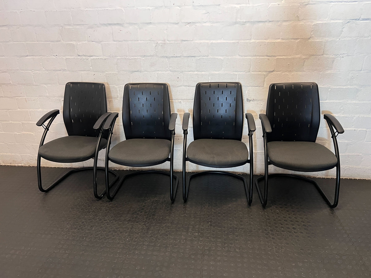 Modern Black Sled Base Office Visitor Chair - 2ndhandwarehouse.com