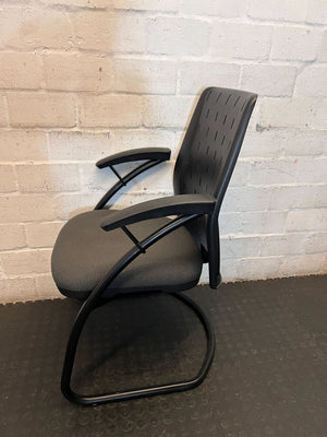 Modern Black Sled Base Office Visitor Chair - 2ndhandwarehouse.com