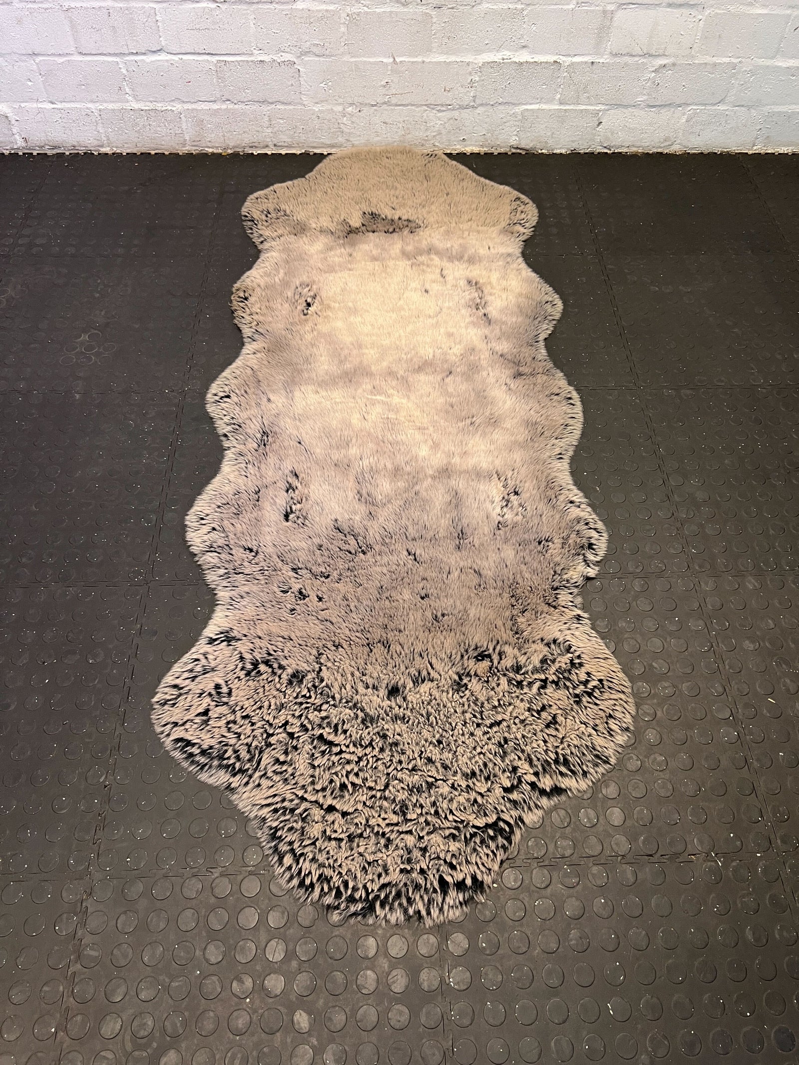 Soft Grey Sheepskin Rug - Natural Shape with Cozy Texture