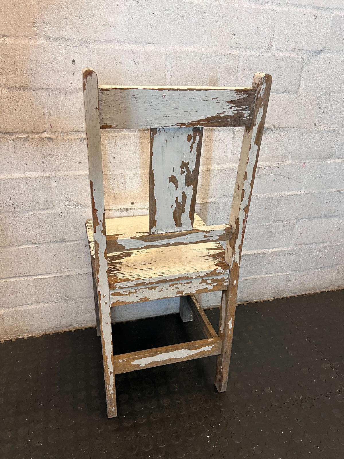 Rustic White Shabby Chic Wooden Chair - Distressed Charm - 2ndhandwarehouse.com