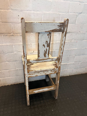 Rustic White Shabby Chic Wooden Chair - Distressed Charm - 2ndhandwarehouse.com