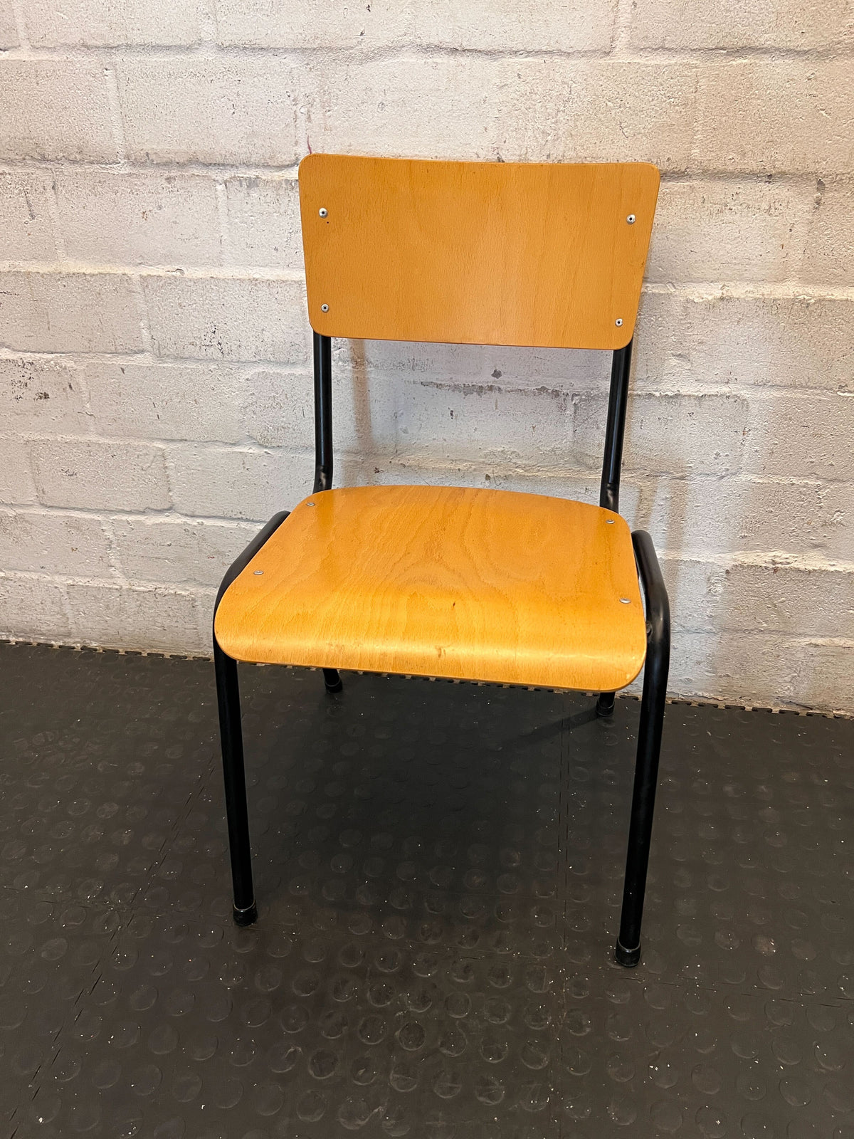 Vintage Wood & Metal Utility Chair - 2ndhandwarehouse.com