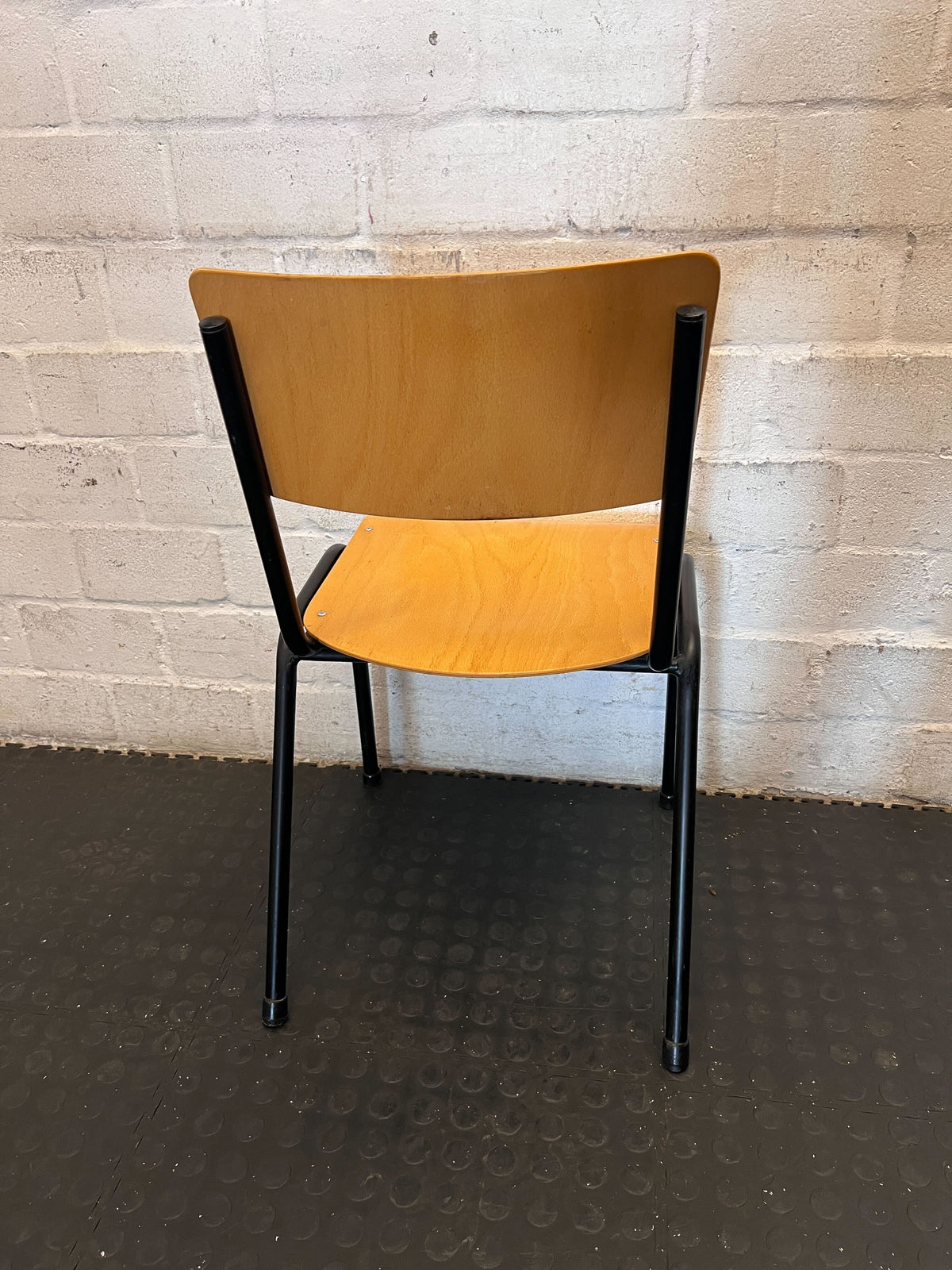 Vintage Wood & Metal Utility Chair - 2ndhandwarehouse.com
