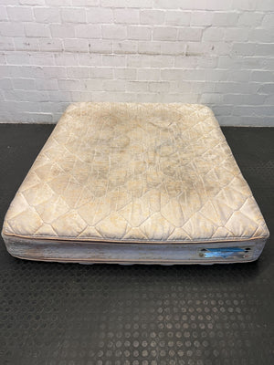 Queen Size Mattress - Soft Fabric, Slight Wear, Affordable Comfort