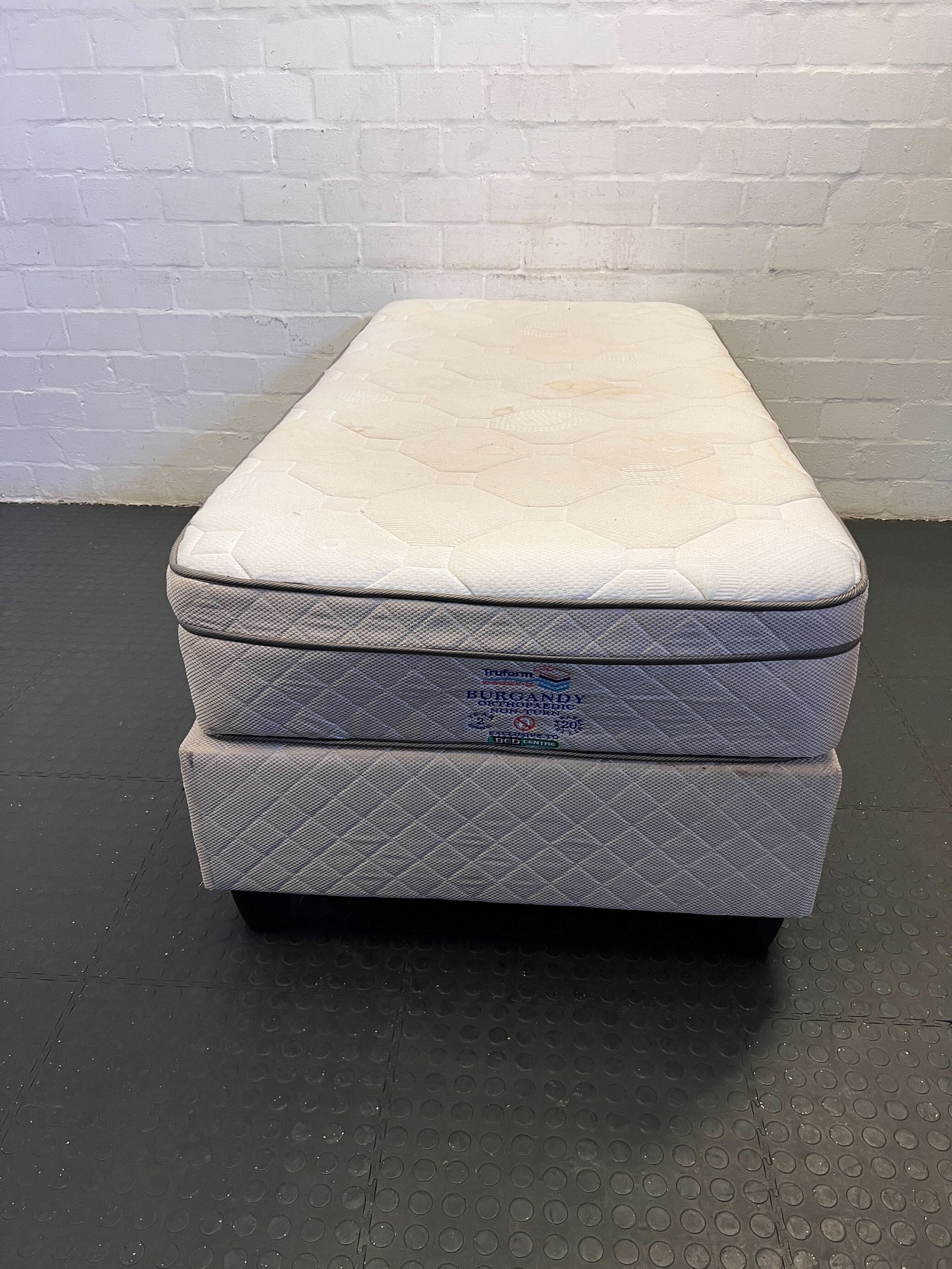 Burgundy Single Bed with Minor Marks
