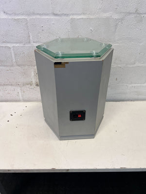 Hexagonal Grey Speaker Stand with Glass Top – Minor Marks - 2ndhandwarehouse.com