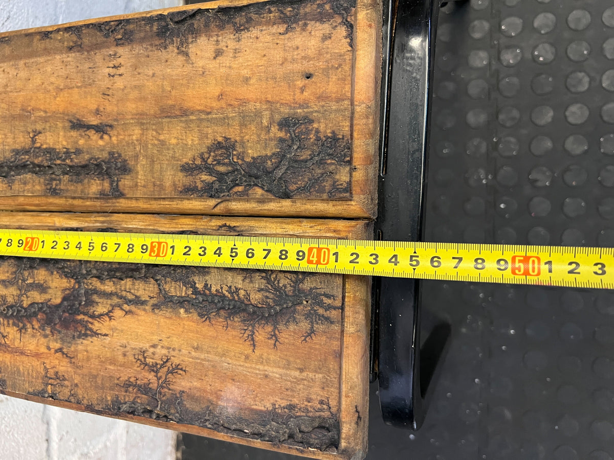 Vintage Industrial Style Wooden and Metal Chair with Minor Wear - 2ndhandwarehouse.com