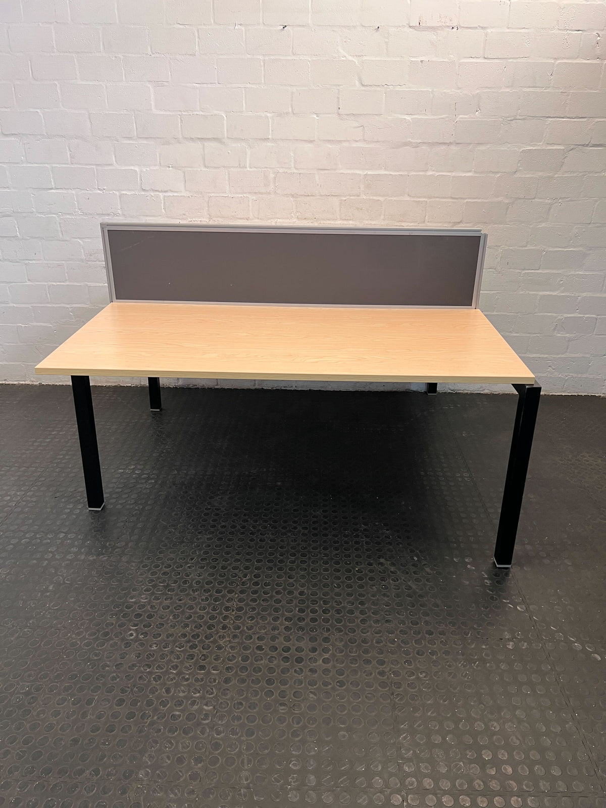 Modern Light Wood Dual Work Station with Black Legs – Stylish & Versatile - REDUCED