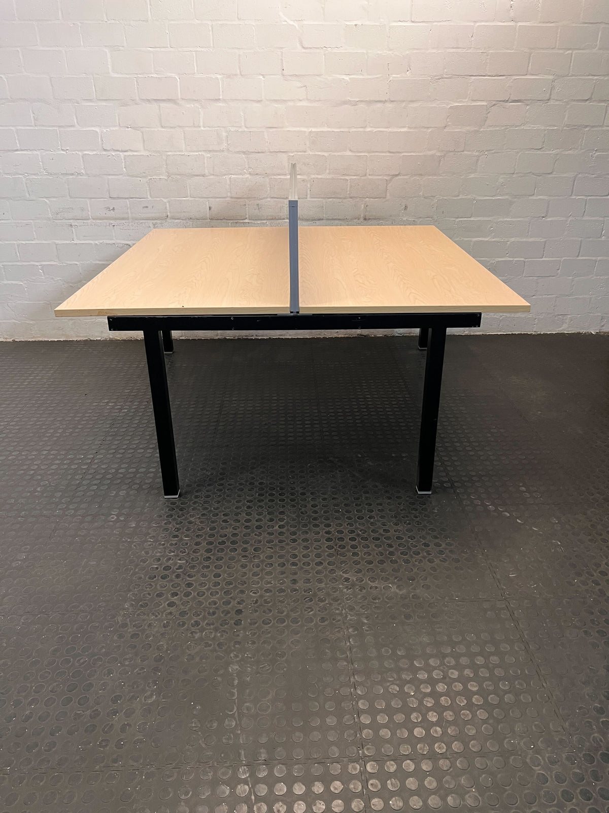 Modern Light Wood Dual Work Station with Black Legs – Stylish & Versatile - REDUCED