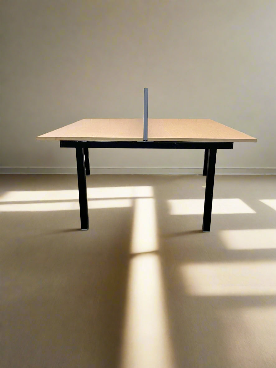 Modern Light Wood Dual Work Station with Black Legs – Stylish & Versatile - REDUCED