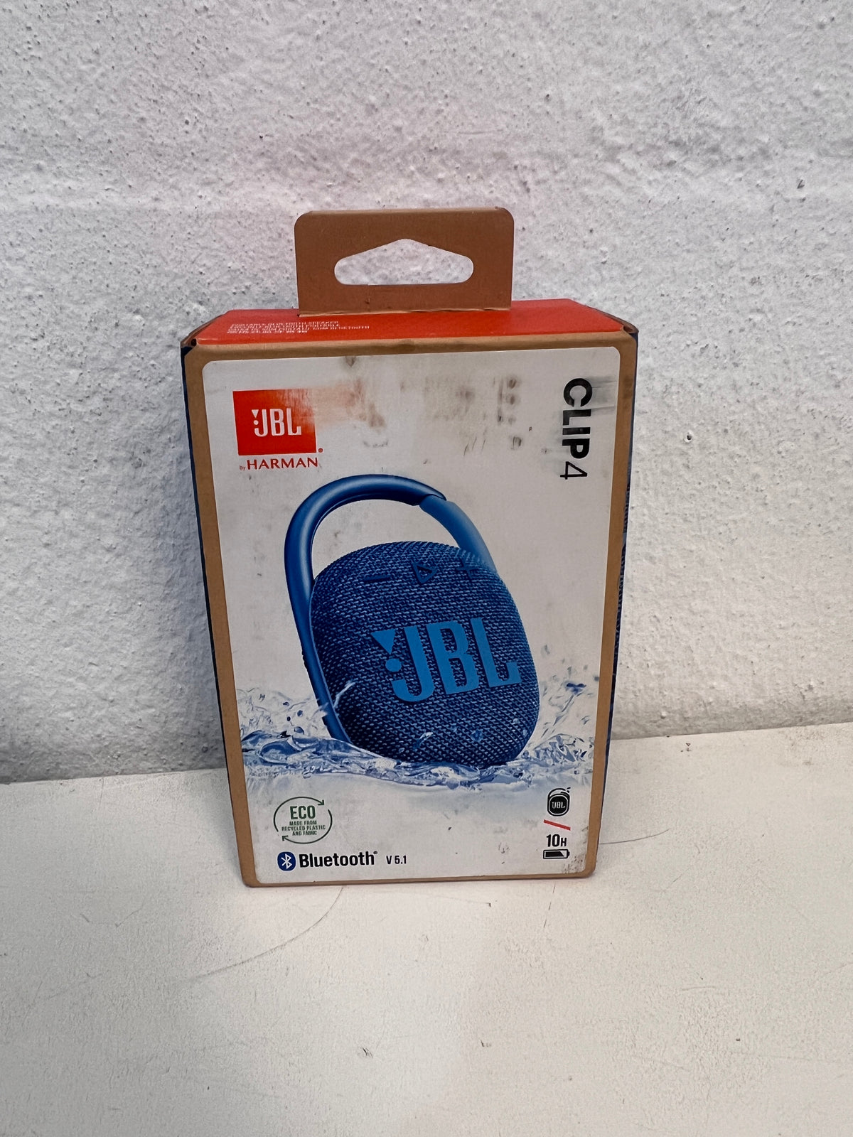 Nearly New JBL Clip 4 Eco Portable Waterproof Bluetooth Speaker - Blue -