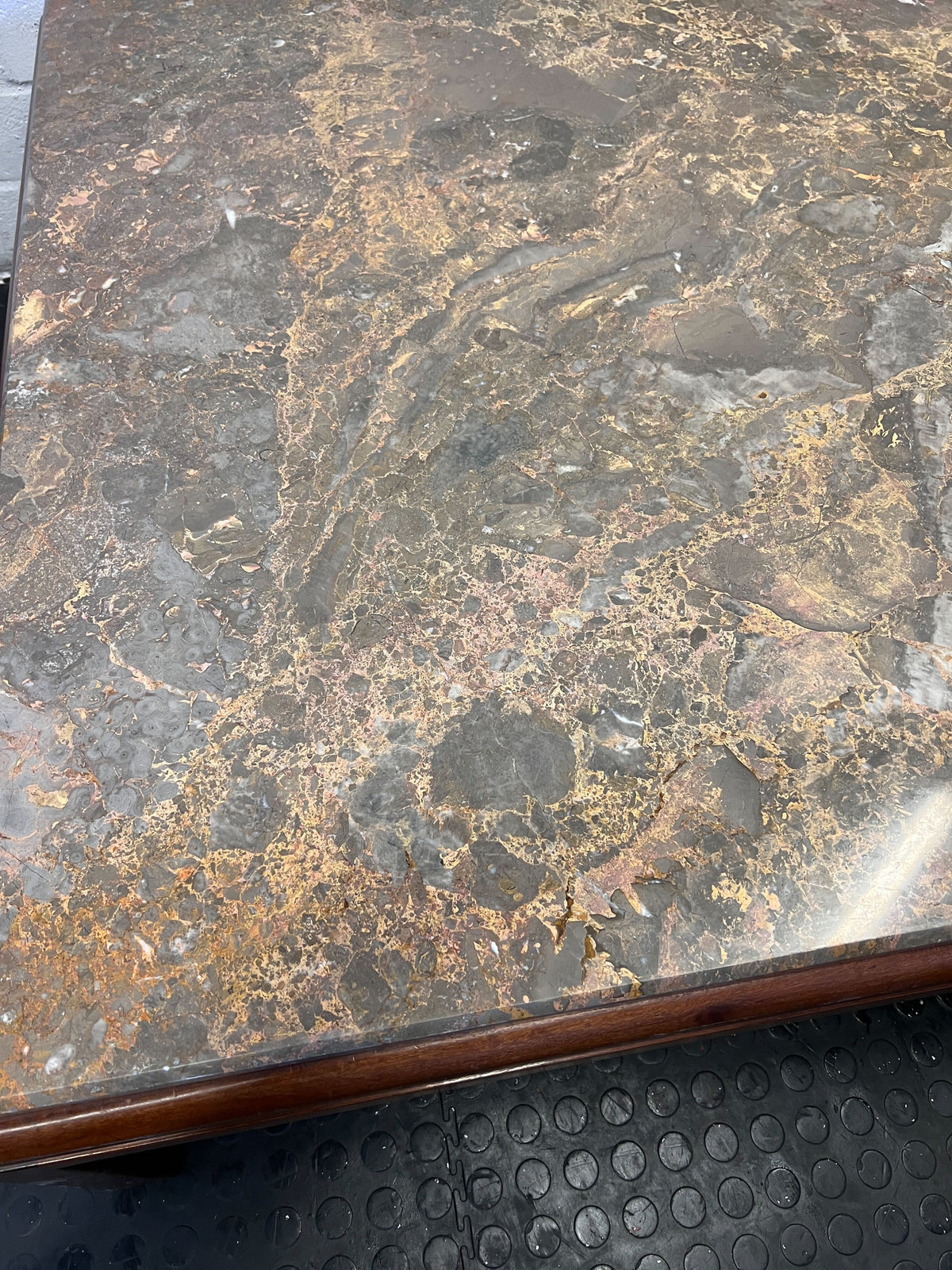 Elegant Square Marble Top Coffee Table with Wooden Legs – Minor Wear - REDUCED