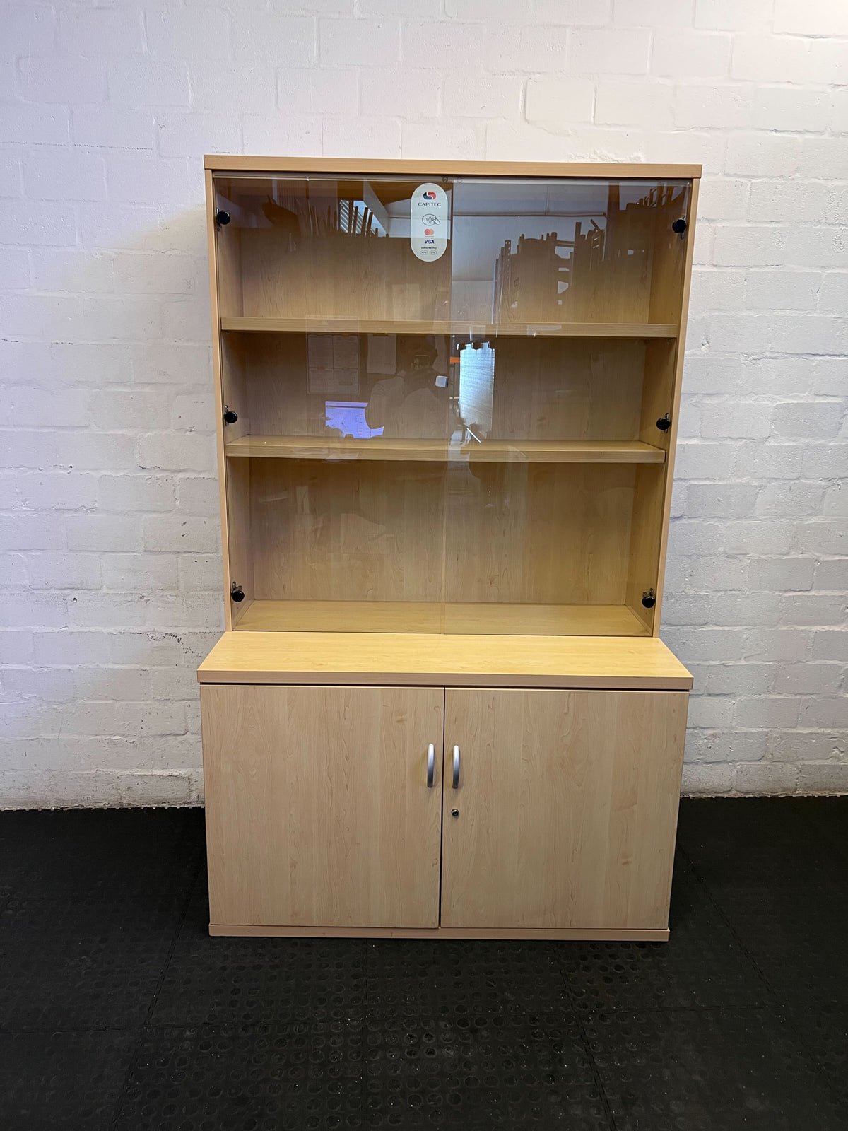 Versatile Light Wood Display & Storage Cabinet - REDUCED