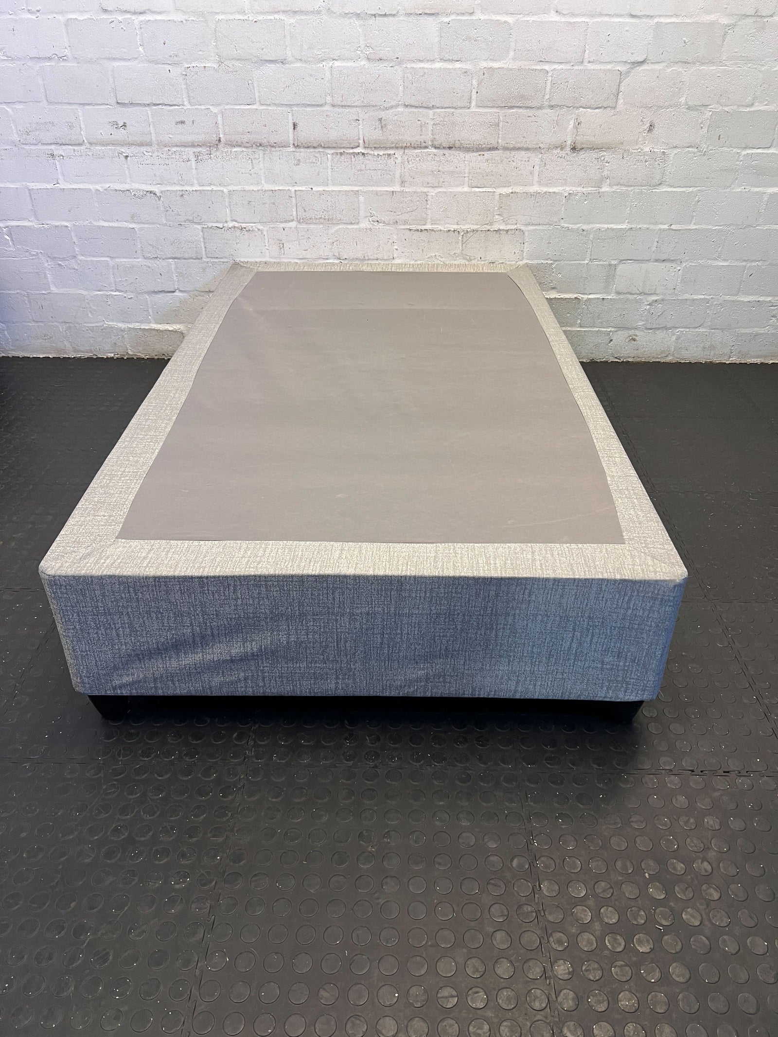 Stylish Grey Upholstered Bed Frame with Minor Wear – Great Condition - REDUCED