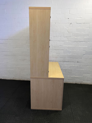 Versatile Light Wood Display & Storage Cabinet - REDUCED