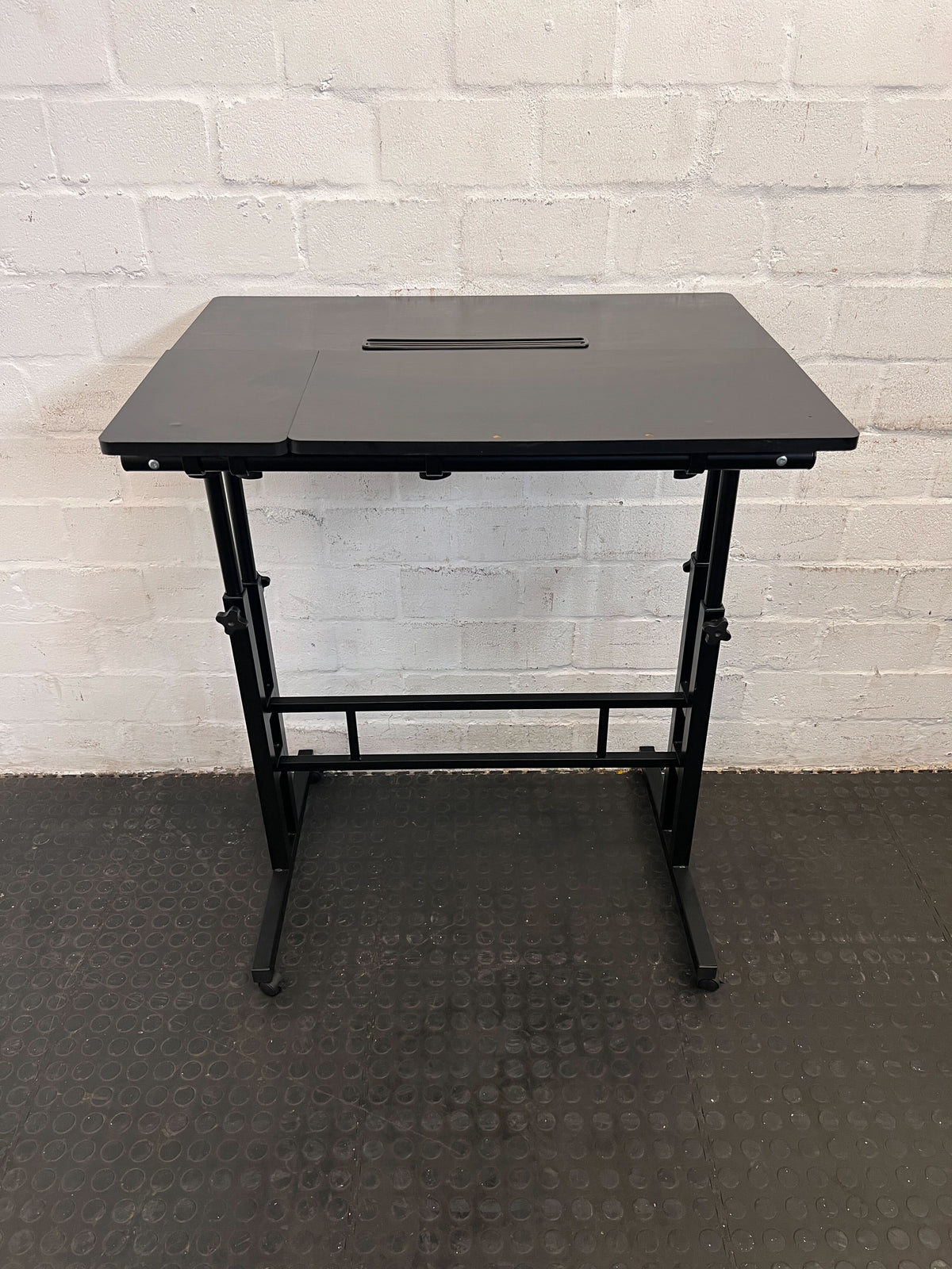 Adjustable Black Rolling Desk – Modern, Compact, Versatile Design