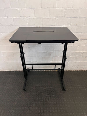 Adjustable Black Rolling Desk – Modern, Compact, Versatile Design