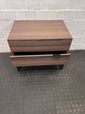 Mid Century Modern Walnut Nightstand with Storage Drawer 🛏️ - 2ndhandwarehouse.com