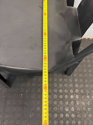 Sturdy Black Plastic Stackable Chair - Minor Wear, Great for Outdoor Use