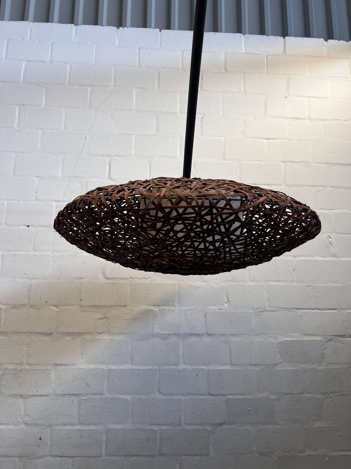 Unique Arc Floor Lamp with Textured Disc Shade