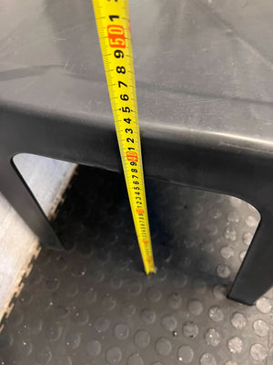 Sturdy Black Plastic Stackable Chair - Minor Wear, Great for Outdoor Use