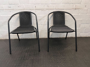Stylish Black Metal Chair with Mesh Design – Modern & Lightweight - 2ndhandwarehouse.com