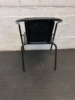 Stylish Black Metal Chair with Mesh Design – Modern & Lightweight - 2ndhandwarehouse.com