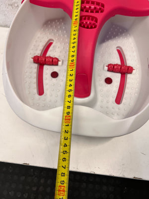 Relaxing Dual Foot Spa Soaker with Red and White Design, Good Condition