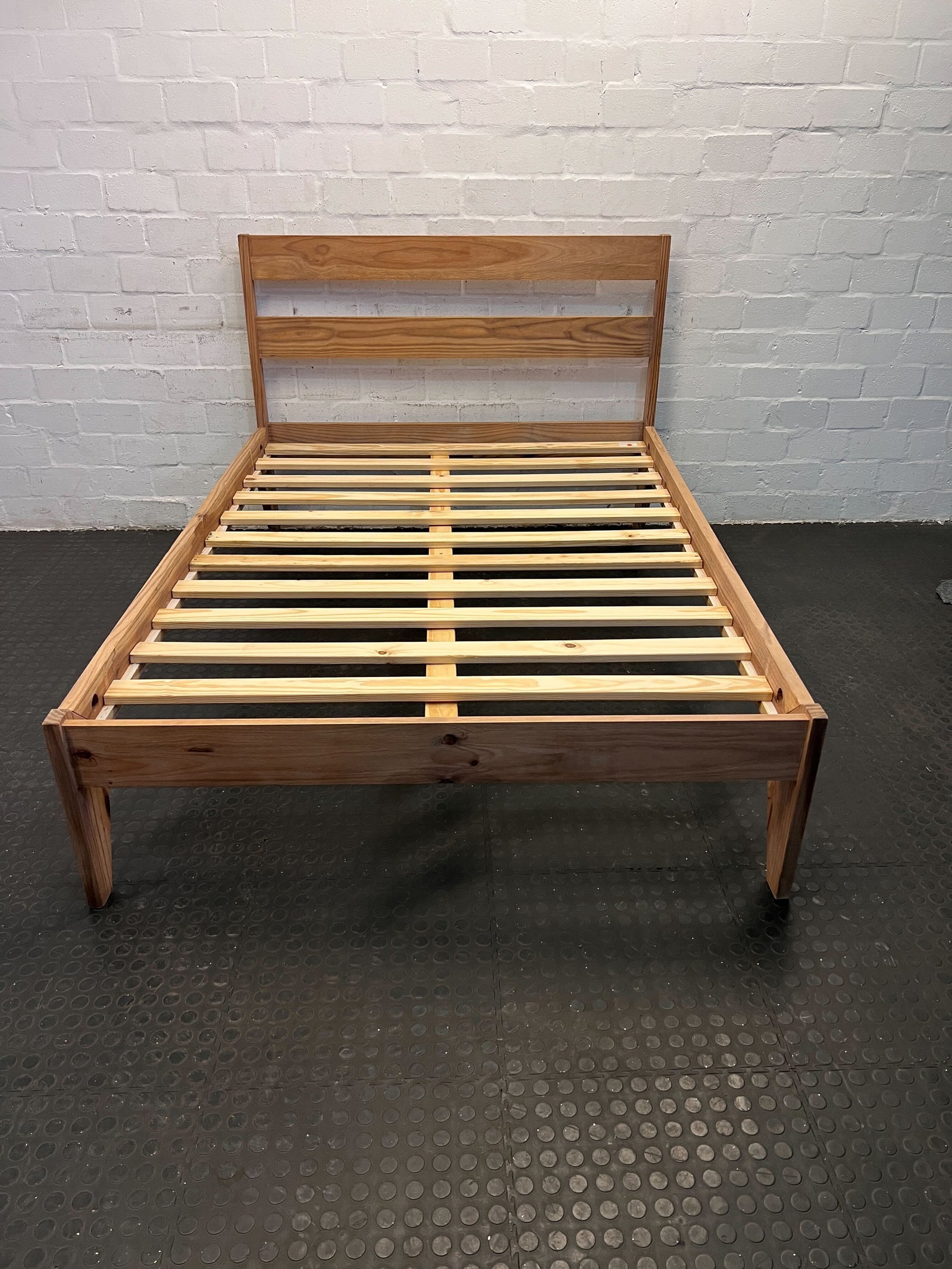 Rustic Wooden Double Bed Frame - Solid Pine - Modern Design - REDUCED